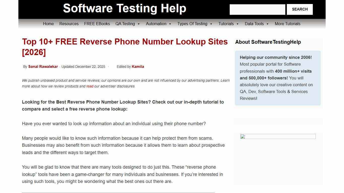 Top 10+ FREE Reverse Phone Number Lookup Sites [2026]